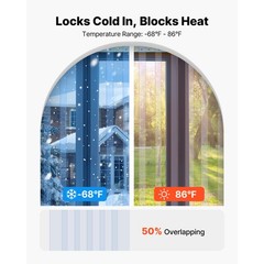 Uimoso PVC Strip Curtain 101 ft x 12 in Thermal Insulating Plastic Door Cover