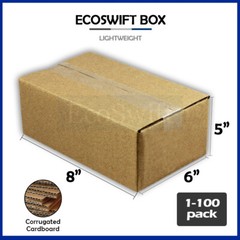 1-100 8x6x5 “EcoSwift” Cardboard Packing Mailing Shipping Corrugated Box Cartons