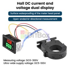 DC0-300V 50/100/200/400A Digital Current Voltage Meter Hall Ammeter Voltmeter