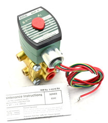 ASCO Red-Hat 8342G001 Solenoid Valve, 4-Way, 2-Position, 1/4 in Pipe, 110/120VAC