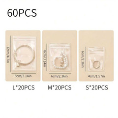 Transparent Jewelry Zipper Bags Rustproof Self-Sealing Waterproof Plastic Pouch