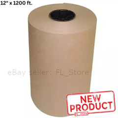 12″ x 1200 Feet Brown Kraft Paper 30 lb Basis Weight Roll Packaging Shipping NEW