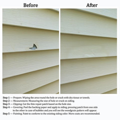 Vinyl Siding Repair Kit 12Pcs 6.3X4.75Inch Self-Adhesive Vinyl Siding Patch PVC