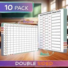 SCRIBBLEDO Multiplication Math 9”x12” Small White Board 9 inches by 12