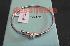 New.Tliffany&Co.Knot Bangle 18K-White Gold Diamond
