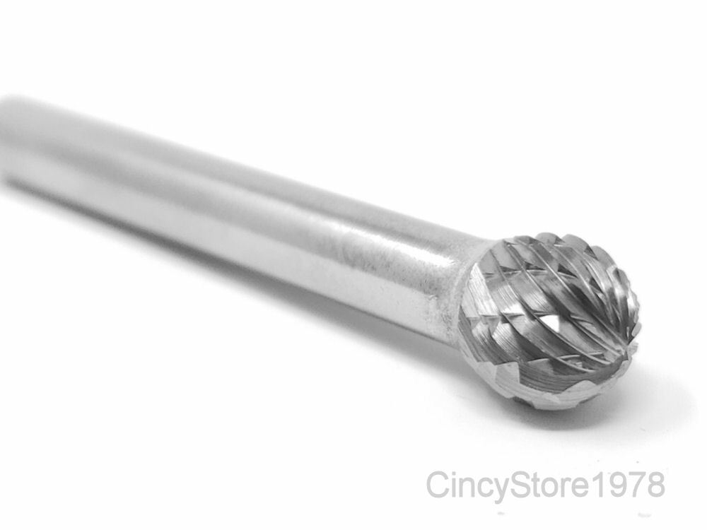 SD3D Ball Shape Tungsten Carbide Burr Bur Cutting Tool Die Grinder Bit 1/4″ NEW