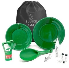Gold rush panning kit with carry bag; 10-piece prospecting tools for adults and