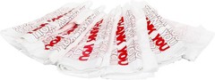 Reusable 100 Count Plastic Bags – Thank You Print Grocery Bags with Handles