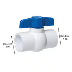 4 In. Solvent X 4 In. Solvent Schedule 40 PVC Ball Valve