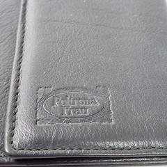Poltrona Frau Leather Portfolio Dark Gray Snap Flap Close for 8.5 x 11 Notepad