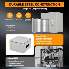 16″x12″x8″ Outdoor Waterproof Electrical Box,IP66, Lockable, Rust-Resistant