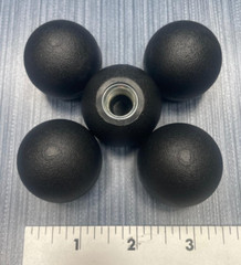 Lot of 5 x 1.38″ Ball Knob 1/2-13 Steel Zinc Locking Nut Textured Handle