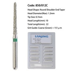 Dental Burs Diamond FG Round End Taper Cylinder High Speed Friction Grip 850 856