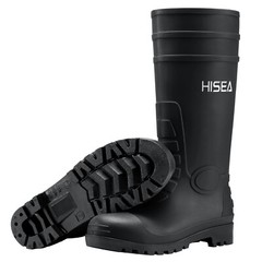 HISEA Men Rain Boots w/Steel Shank Waterproof Corrosion-Resistant Mud Work Boots