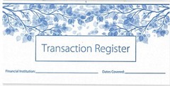 Checking Checkbook Transaction Register Brand New