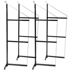 4PCS Black Cargo Shipping Container Shelving Shelf Brackets Universal 18″x60″