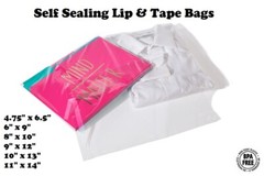 Self Sealing Lip & Tape Plastic Bags Clear Cello Merchandise Apparel 1.6 mil