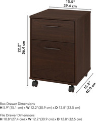 Key West 2 Drawer Mobile File Cabinet in Bing Cherry