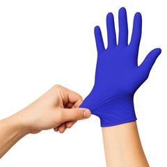 Bingold Disposable Gloves Nitrile 30PLUS, Cobalt Blue L Cardboard Cleaning Gloves