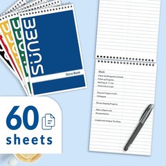 Steno Pads 6×9 5 Pack Gregg Ruled Top Spiral Notebook 60 Sheets