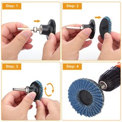20 x 2″ Roll Lock Flap Sanding Disc 40 60 80 120 Grit Die Grinder Grinding Wheel