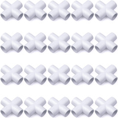 20-Pack 3/4 in. 4-Way PVC Cross ASTM SCH40 Furniture-Grade Fittings