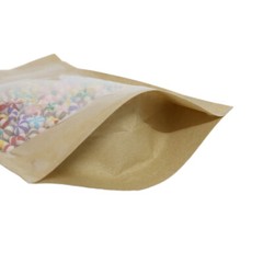 50/100 Clear Kraft Paper Resealable Stand Up Zipper Seal Lock Pouch Food Storage