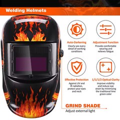 True Color Solar Powered Auto Darkening Welding Hood Helmet for TIG MIG ARC