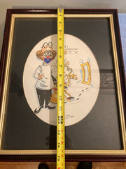 VINTAGE 1977 DENTAL OFFICE FRAMED CARTOON WALL ART SIGNED DIANA WEBER READ