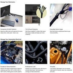 Cable Protectors Resist High Temp Self-Closed Split Braided Wire Sleeving Tube