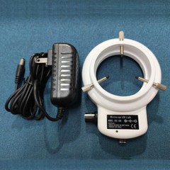 Microscope 144 LED Bulbs Microscope Ring Light Illuminator Lamp Adjust US Plug