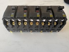 Lot of 5 SQUARE D QO230VH 2P 30A 240V 22K plug in circuit breaker