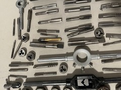 Lot of 90+ Assorted Machinist Tap & Die Assorted Sizes HS HSS & Handles