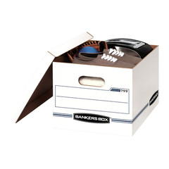 Bankers Box Basic Duty Letter/Legal File Storage Box with Lids, 10 Pack, White C