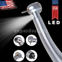Dental Fiber Optic LED E-generator High Speed Handpiece Push Button 4 Hole UDM4