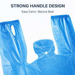 Bags 1/6 Large 21 x 6.5 x 11.5 Blue Unprinted T-Shirt Plastic Grocery Shopping