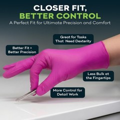 50Pk 3 Mil Pink Nitrile Disposable Gloves Powder Latex Free Medical Exam XSmall
