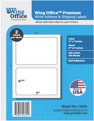 1000 Wing Office SHIPPING LABELS Self Adhesive Round Corners 7.0 X 4.5 USA MADE