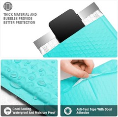 #0 Bubble Mailers 6×10″ 500Pcs Poly Padded Envelope Thick Mailing Bags Teal