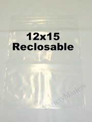 40 Resealable Storage Bags 12”x 15” Clear 4 Mil Extra Thick Zip-Top Bags 12×15