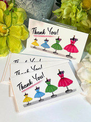 Thank You Business Cards, Ladies’ Fashion Dress Forms, Pink Dress, 50 pcs