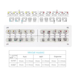 AZDENT Dental Ortodontic Bracket Metal Brackets 20Pcs/pack Mini MBT 022 & 3 Hook