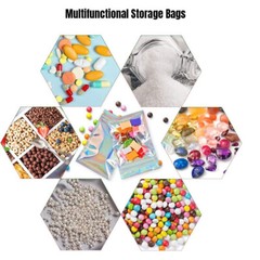 100-400Pcs Holographic Mylar Foil Bags Smell Proof Resealable Zip Seal Pouches