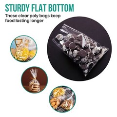 Multiple Sizes Clear Poly Bags 2-Mil Flat Open Top Plastic Packaging Packing