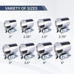 3” In Butt Joint Exhaust Seal Band Clamp,Exhaust Band Clamp 304 Stainless Steel