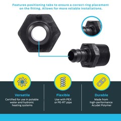 SharkBite 1/2 in. Barb X 1/2 in. D MNPT Poly Alloy Male Adapter 5-Pack