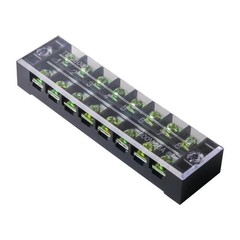 1 Set Dual Row 8-Position Screw Terminal Block Electrical Barrier Strip 600V 25A