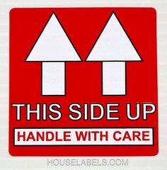 Pre-Printed THIS SIDE UP Labels/Stickers 2×2 (2″ x 2″) – (1) Roll of 500