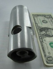 Lot 2 Unknown Metal Adapters, or Gas Burner Nozzle Housings, or Industrial Parts
