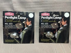 2 Vintage Penlight Lamp Bulbs Made in Hong Kong Eveready Union Carbide Bulb